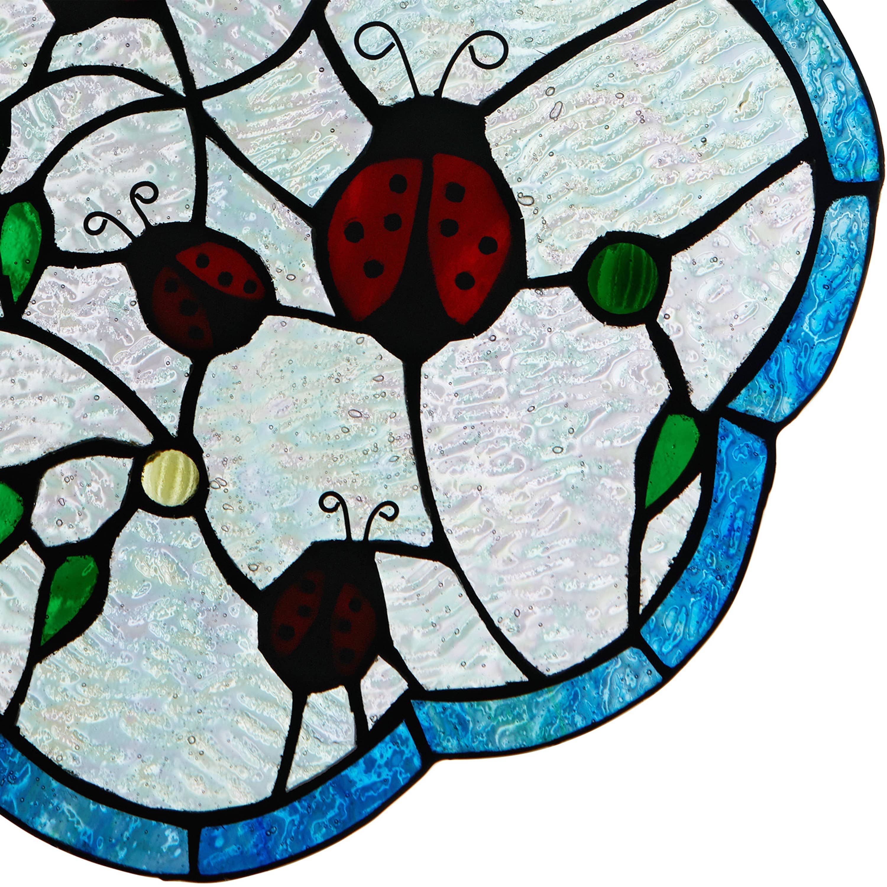 Ladybugs Round Tiffany Stained Glass Window Panel 12、mySite、g9winljtr