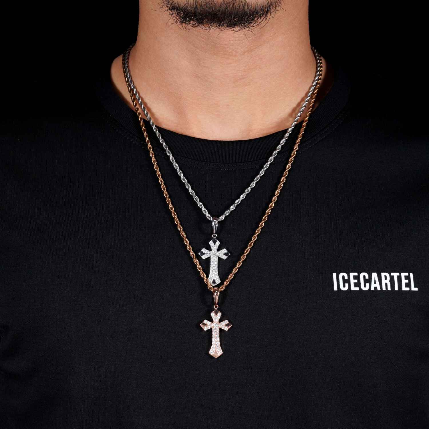 20MM Moissanite Ornamental Cross Pendant 14K Gold、mySite、hinf8tx79