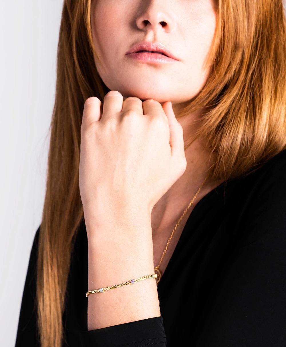  Birthstone Bracelet June 18ct Gold Plated