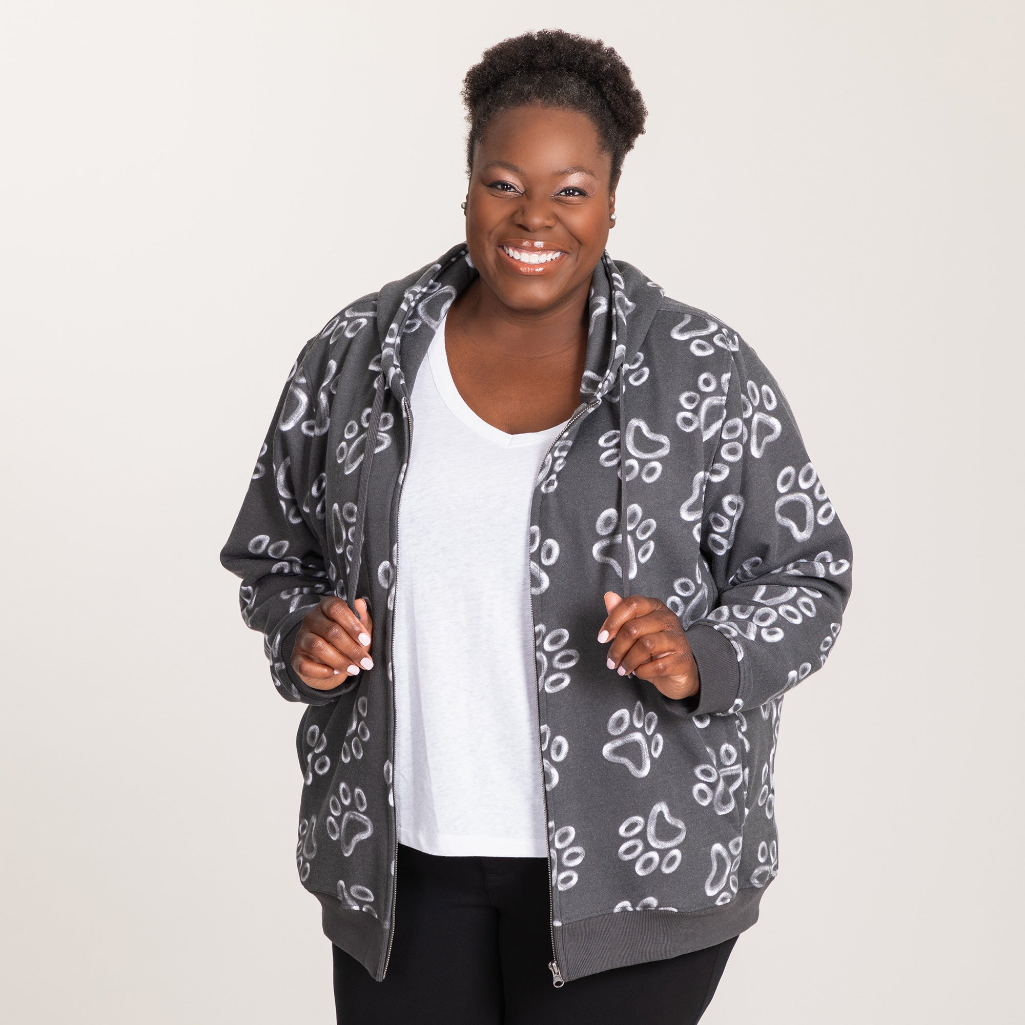 All Over Chalk Paw Zip Hoodie、mySite、camillekostekn