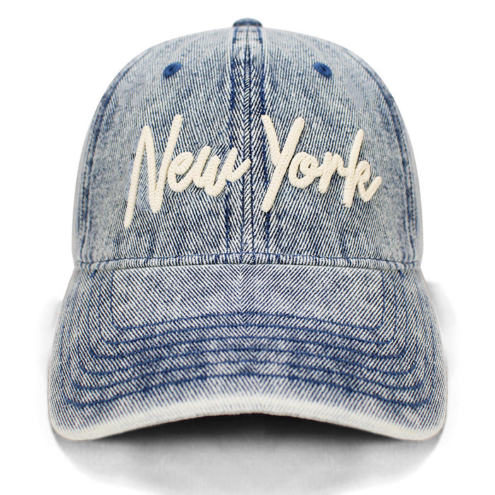 Washed Vintage Rope Applique New York Snapback Cap、mySite、vikingsvslions