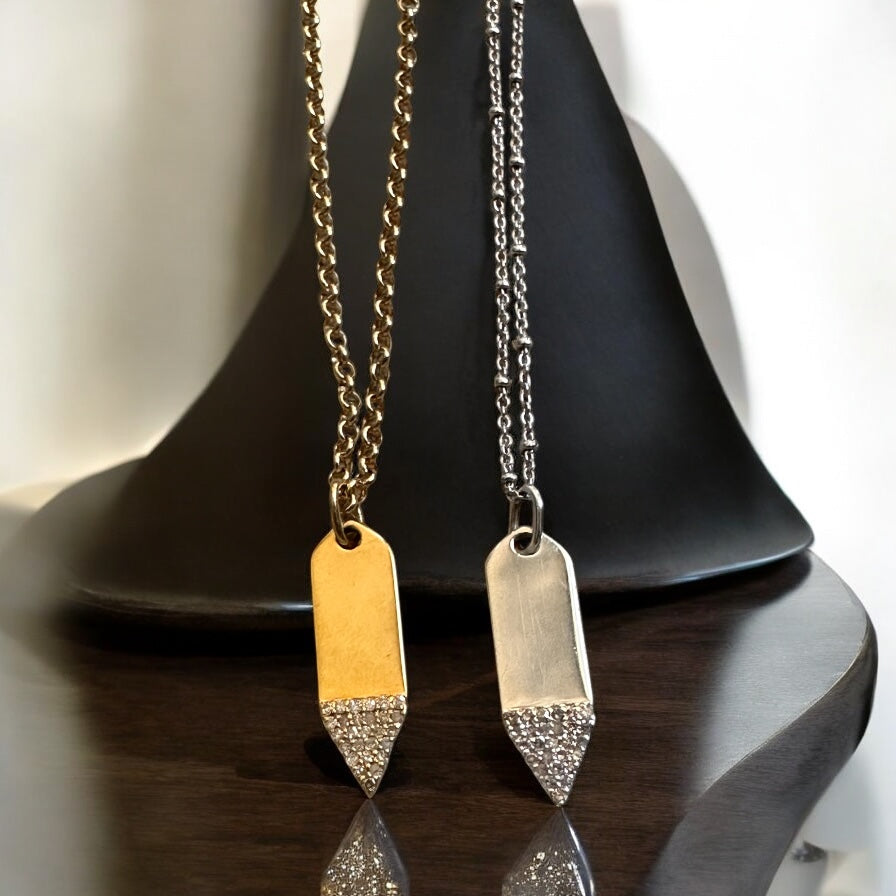 Erin Steele Jewelry Diamond Point Pendent, Available in 2 Colors、mySite、noshort