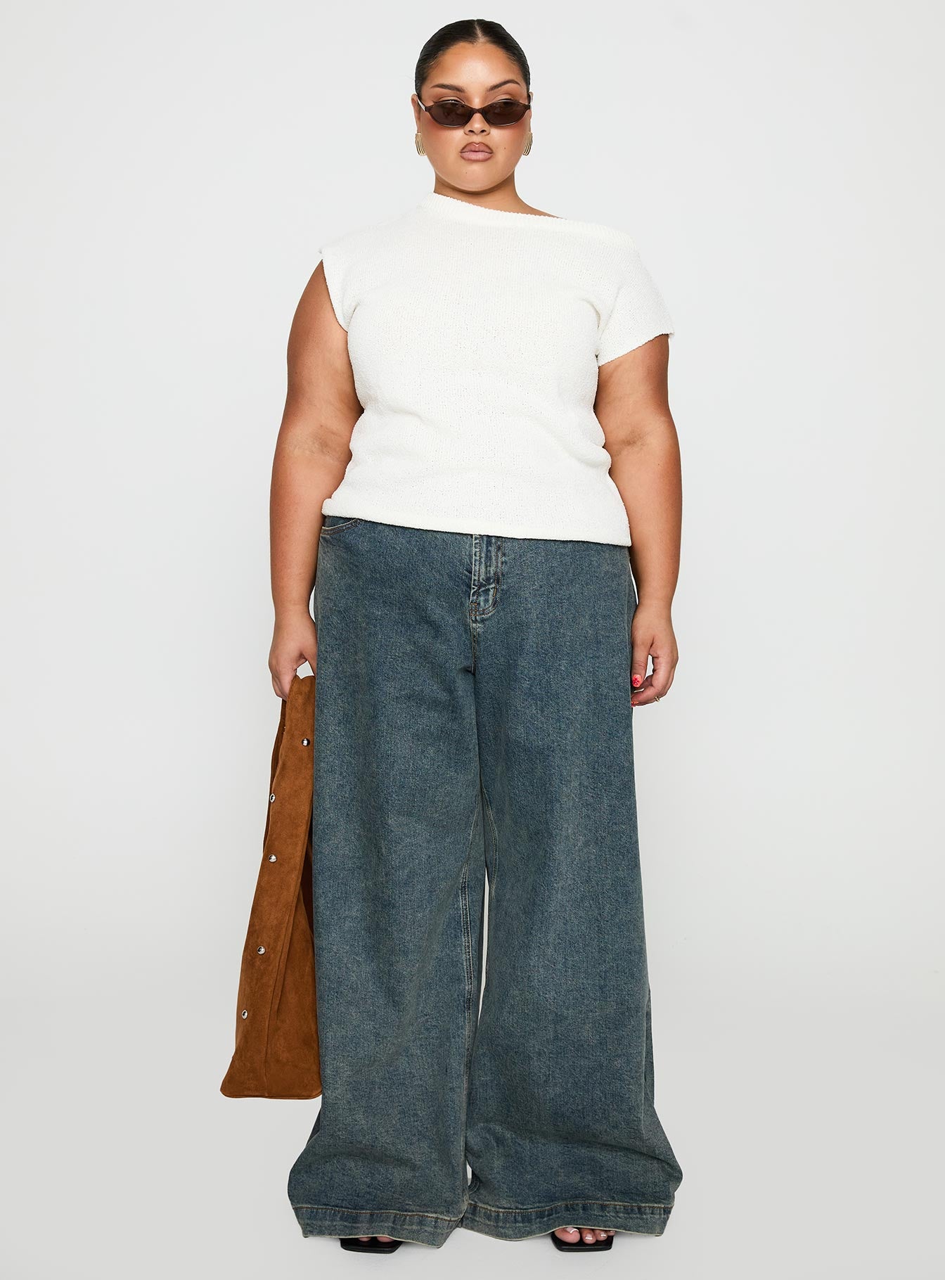 Ashfield Off Shoulder Top White Curve、mySite、solidvoid