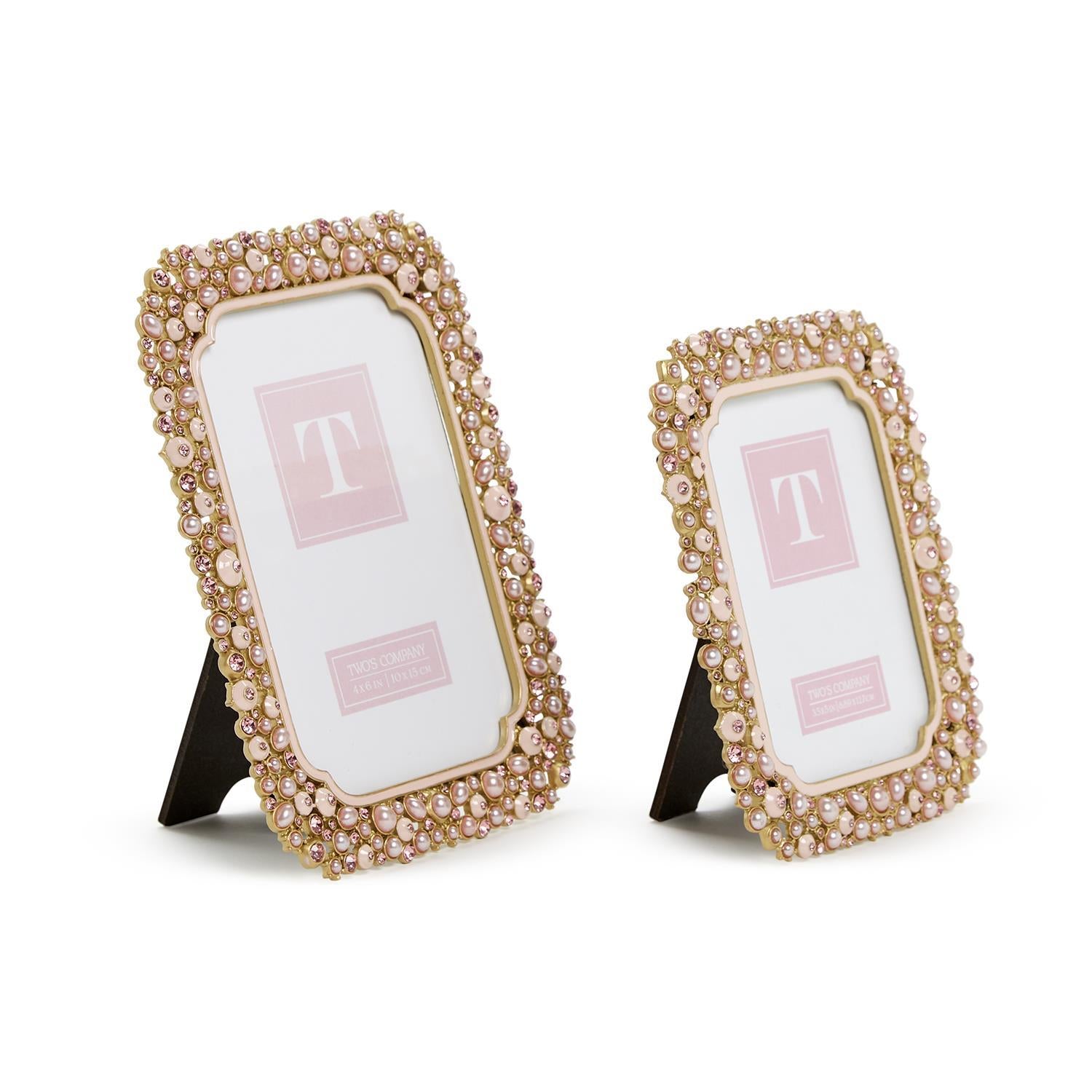  Pink Pearl and Rhinestone Photo Frames Set Of 2、mySite、elrpsem3k
