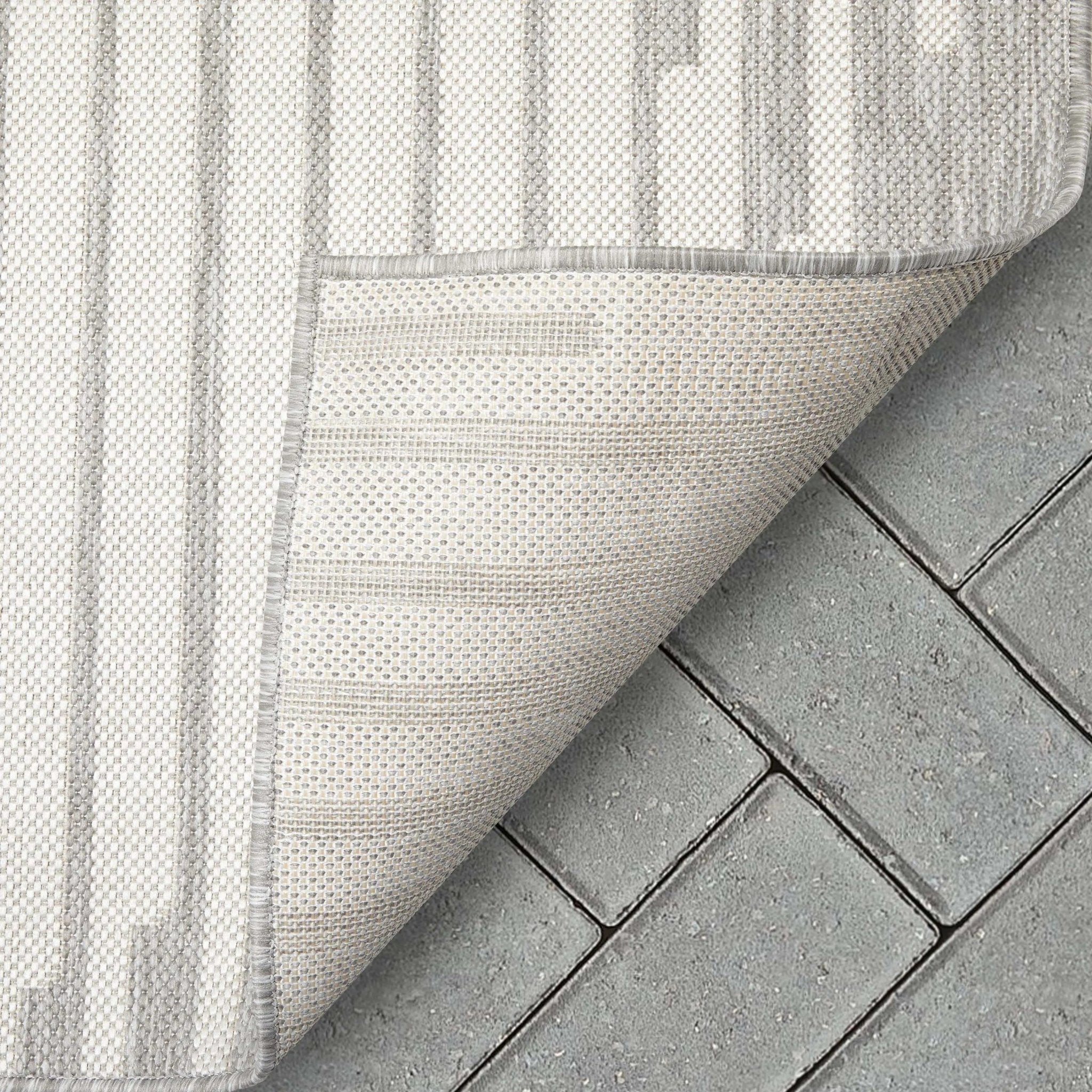Alder Modern Stripes Indoor/Outdoor Ivory Grey Flat-Weave Rug、mySite、gigharbornorthrealestate