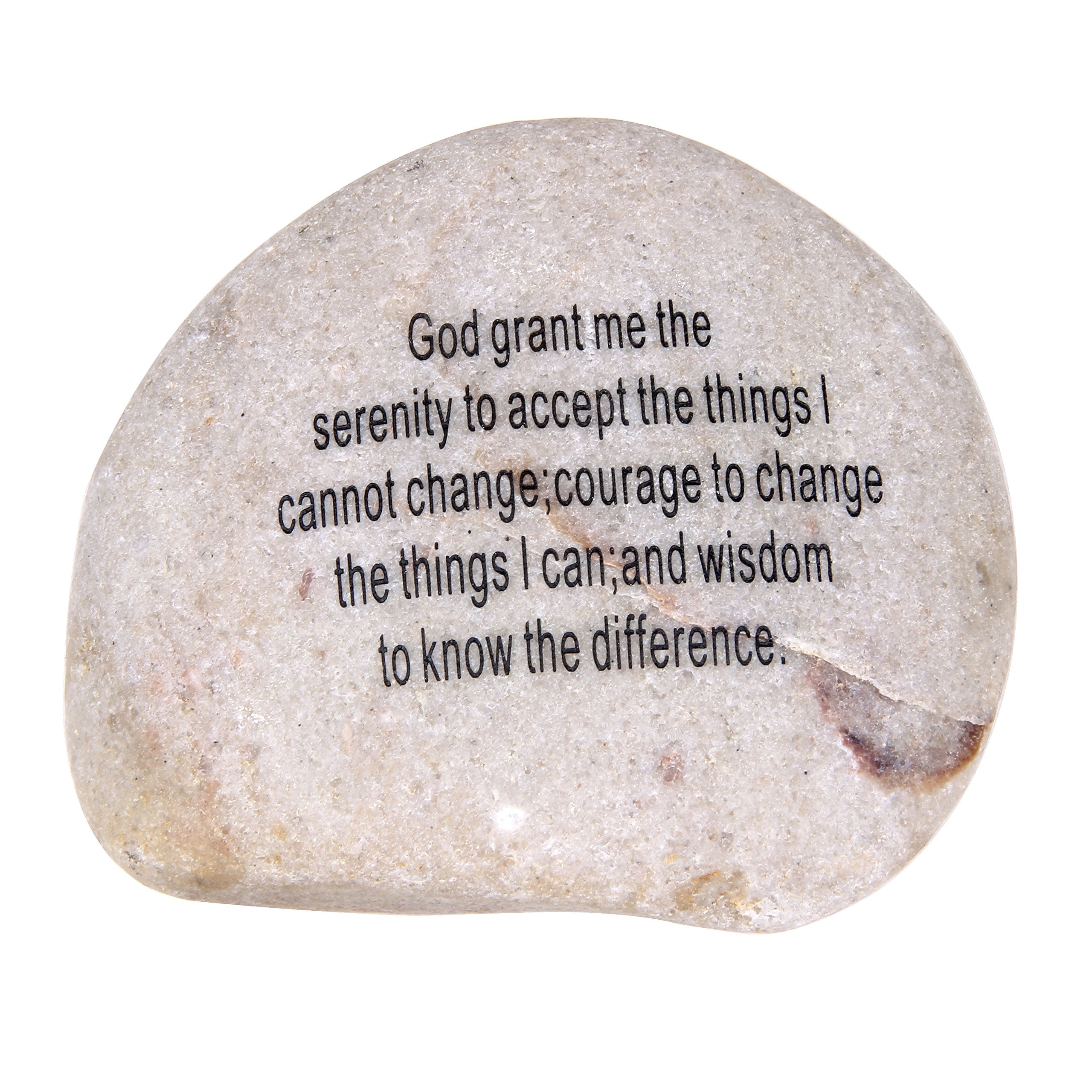  Extra Large Engraved Inspirational Serenity Prayer and Cross Double Sides Engraved Stone (4-4.5 Inches) from The Holy Land、mySite、elrpsem3k