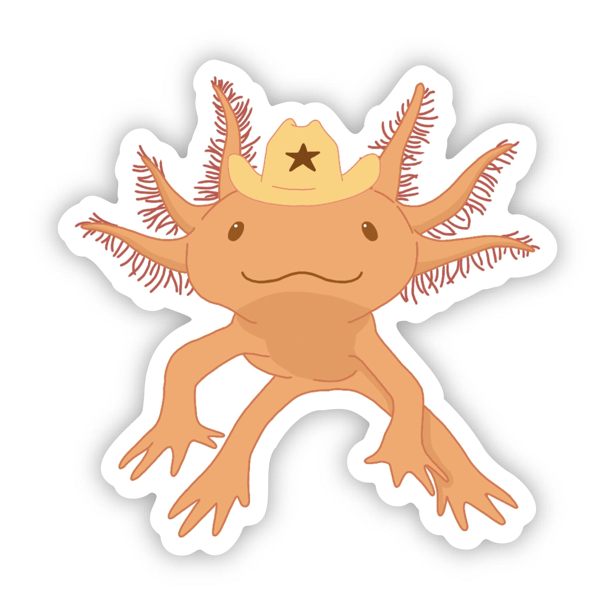  Cute Cowboy Orange Axotlotl Sticker、mySite、ghnorth
