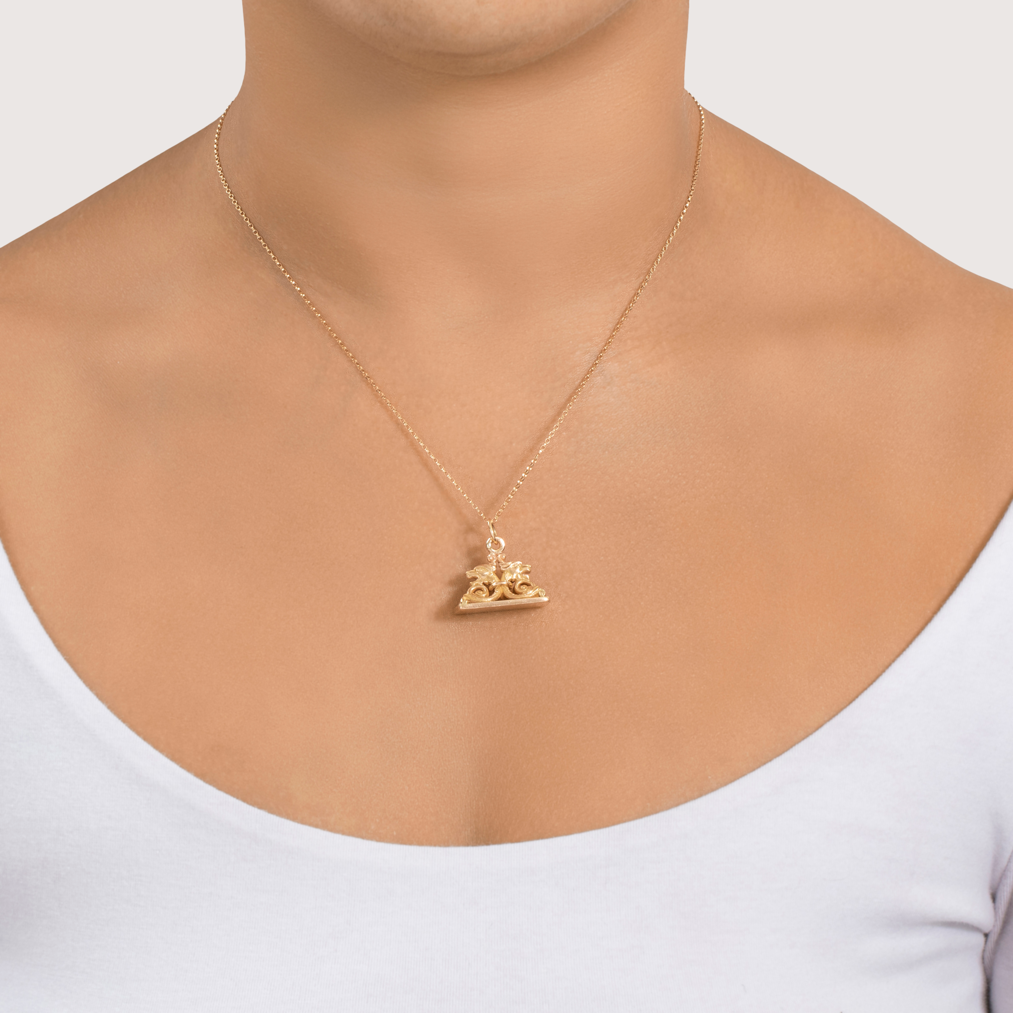 Antique Heavy 14k Yellow & Rosy Yellow Gold Fantastic Sea Monsters Fob Pendant、mySite、hinf8tx79