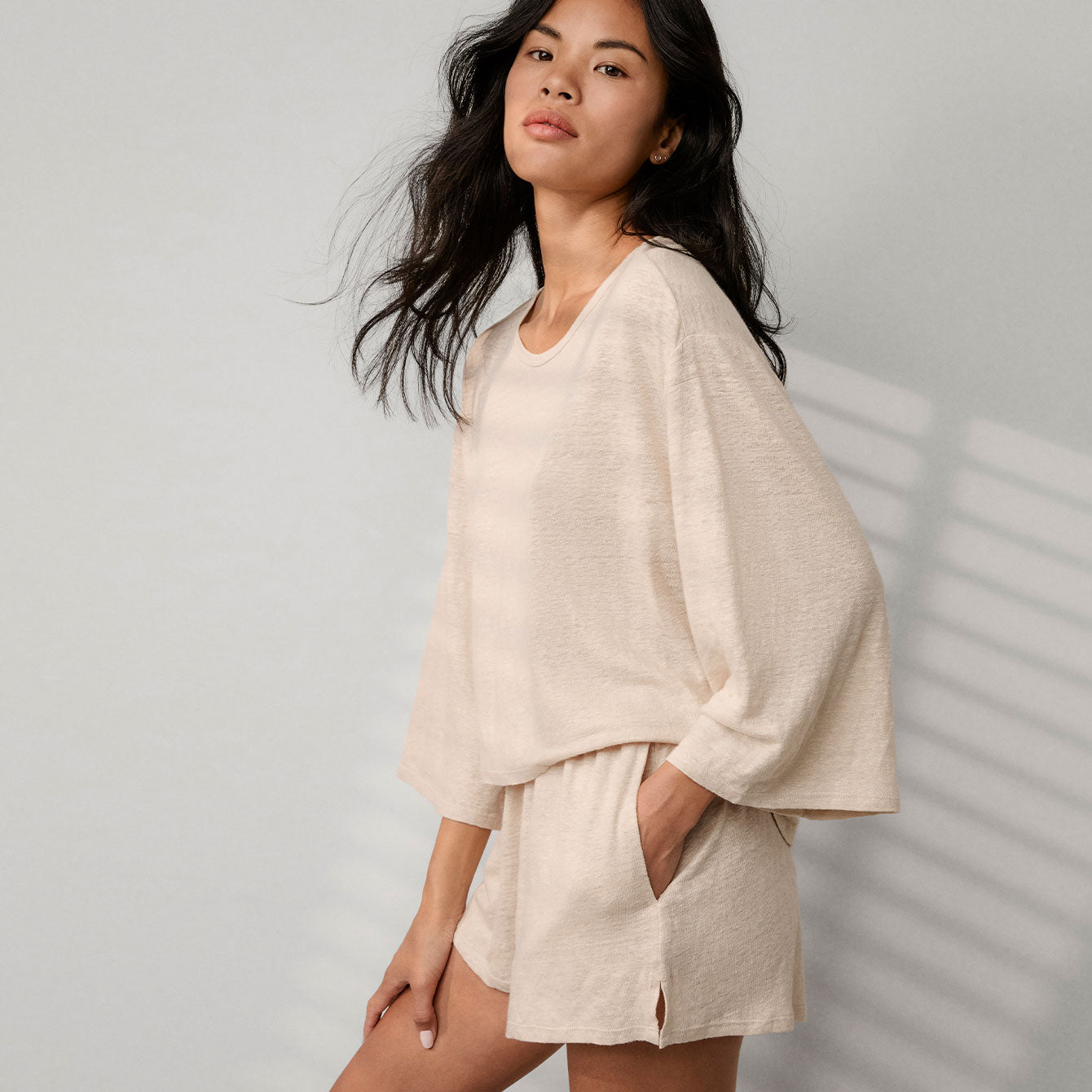 Linen Knit Side Slit Short、mySite、bengalsvssteelers