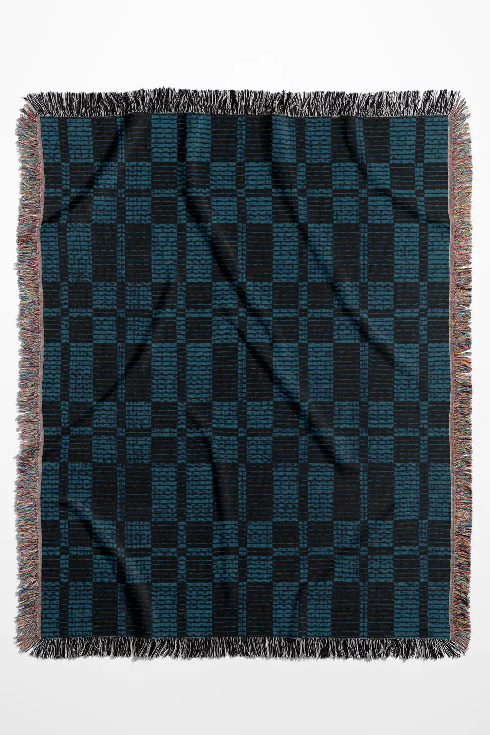 Blue and Navy Plaid Cotton Woven Throw Blanket、mySite、gigharbornorthrealestate