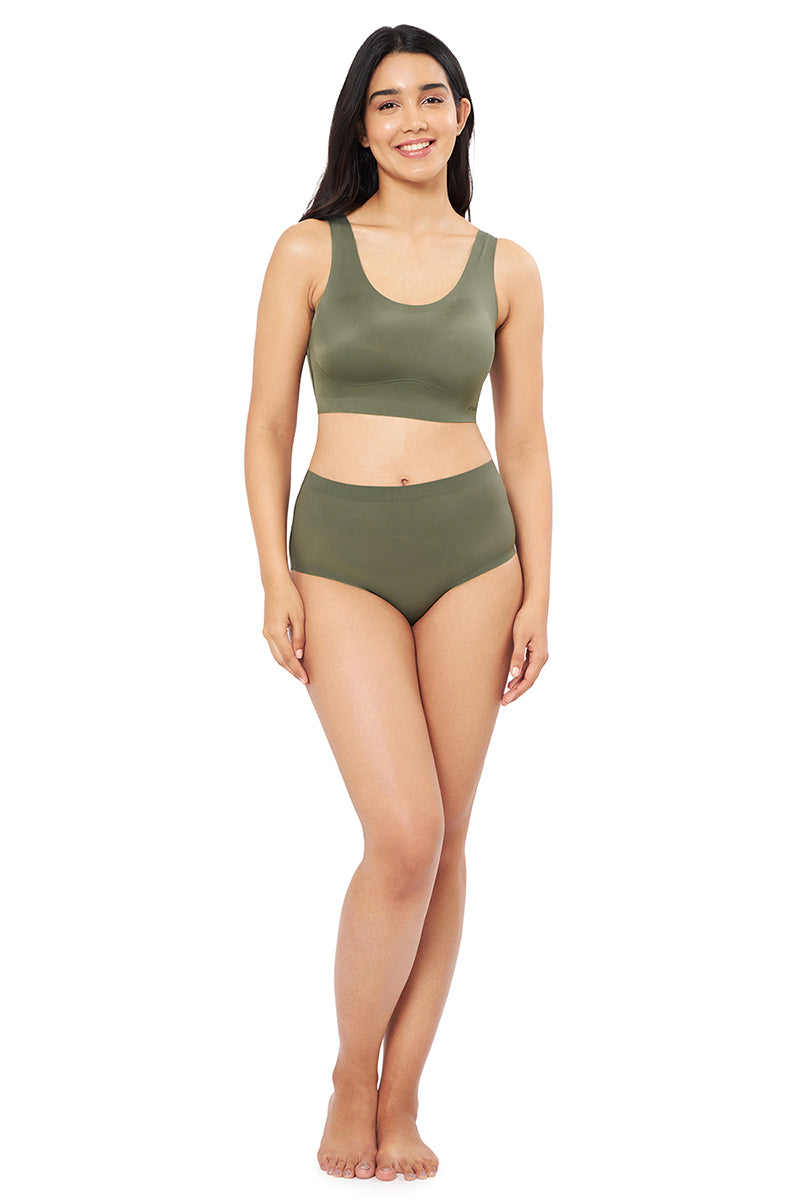  Skins Solid Non Padded Non-Wired Scoop Neck Cami Bra - Slate Green、mySite、justintrudeaud