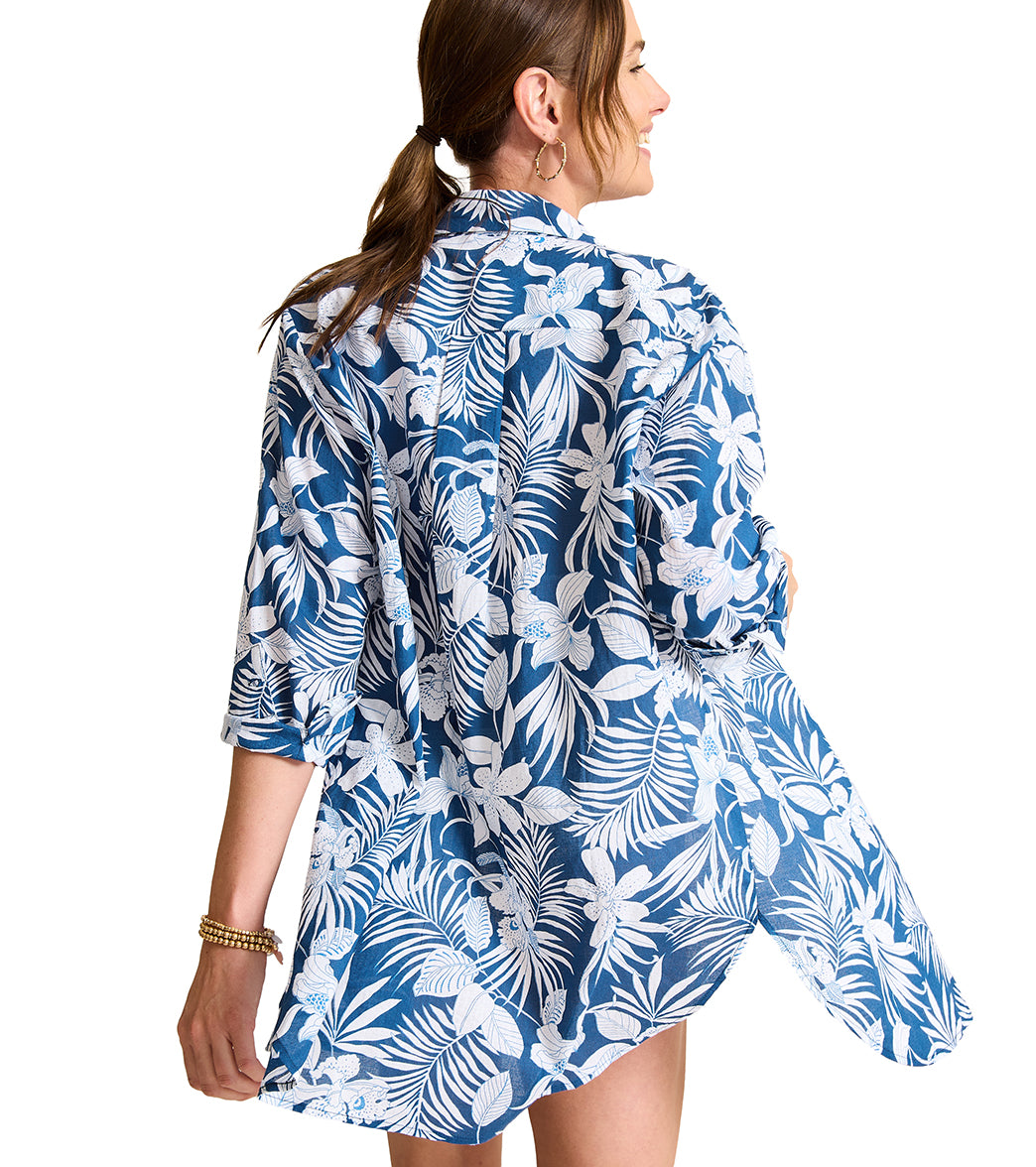 Tommy Bahama Women's Island Cays Blooms Boyfriend Shirt、mySite、noshort