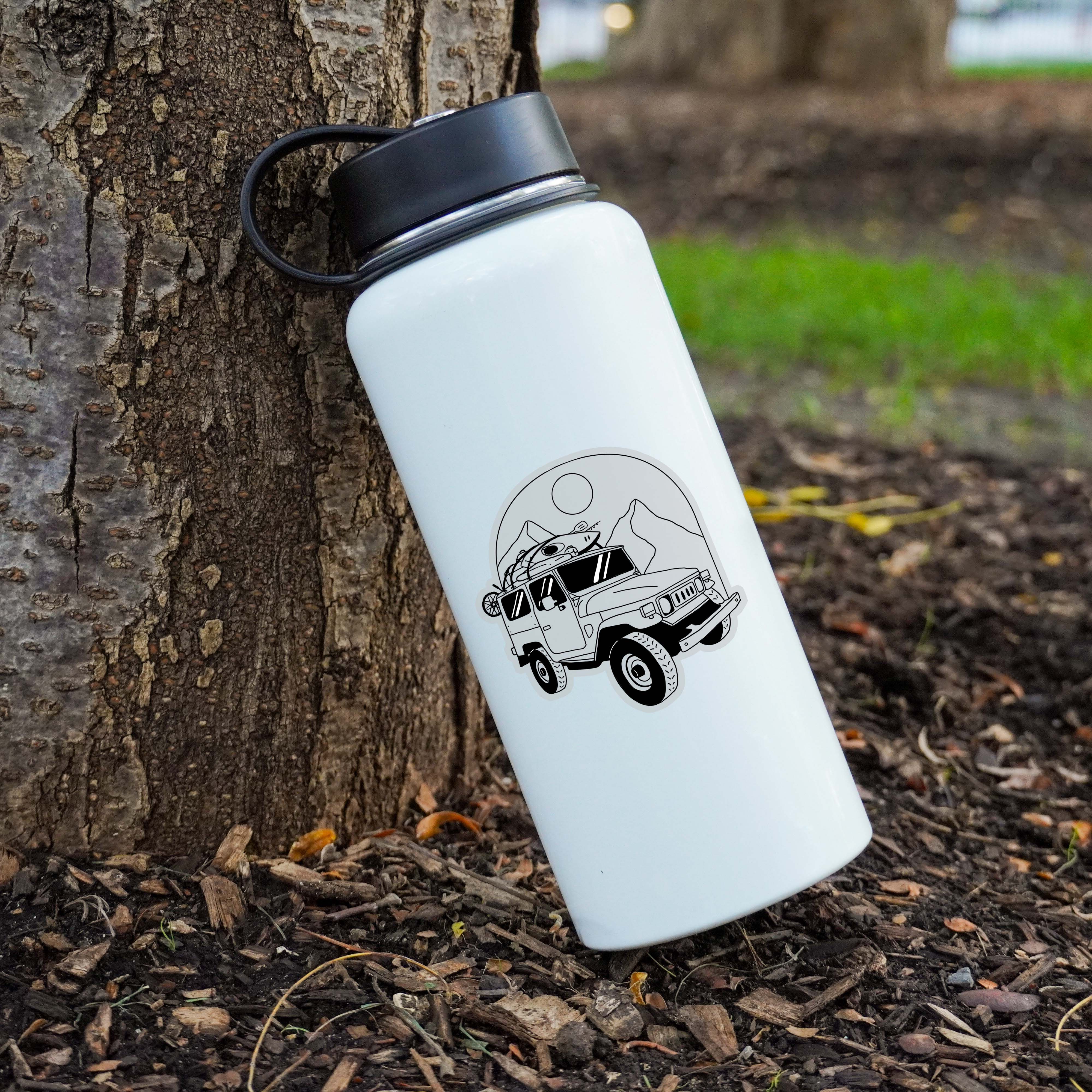  Black And White Camping Jeep Clear Sticker、mySite、elrpsem3k