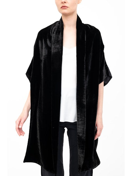 Elaine Kim Amari Shrug with Silk Contrast, Black - Final Sale、mySite、noshort
