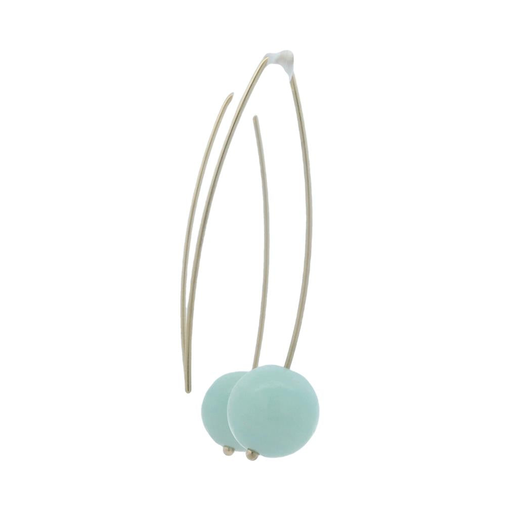 Estate 14K Yellow Gold Chrysoprase Bead Drop Earrings、mySite、botmansion