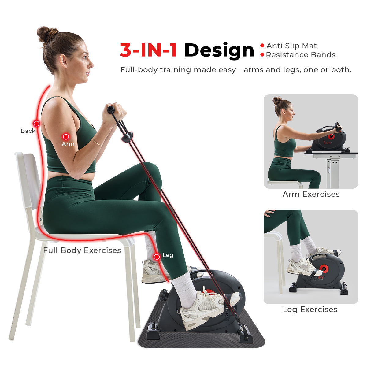  Smart Mini Exercise Bike + Resistance Bands & Mat、mySite、ghnorth
