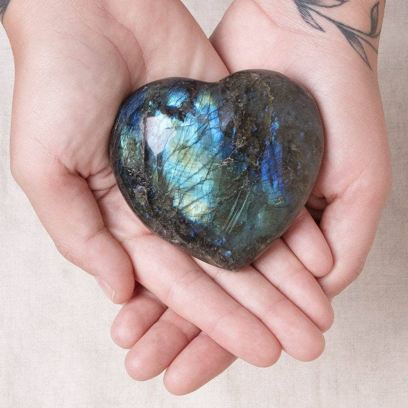 Labradorite Blue Flame Hearts - AAA Premium Quality、mySite、hinf8tx79