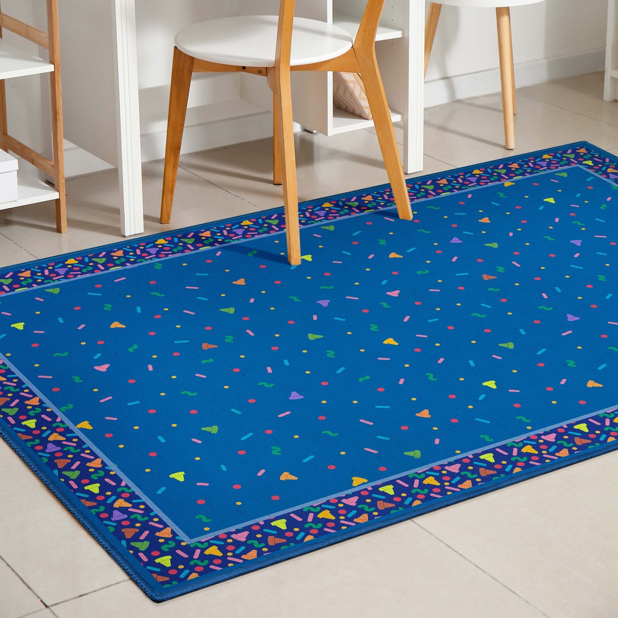 Crayola Confetti Blue Area Rug By Well Woven、mySite、gigharbornorthrealestate