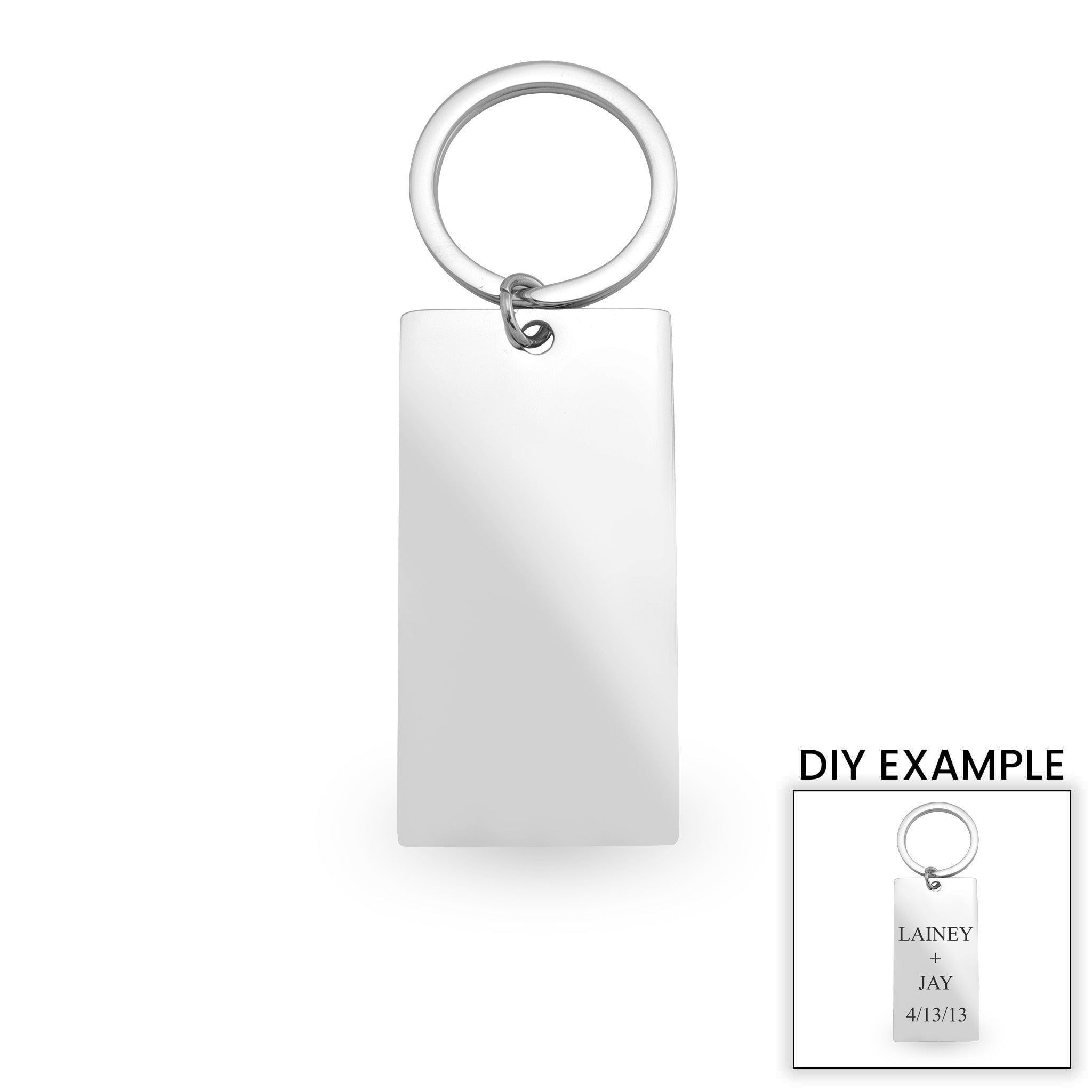 Stainless Steel Large Blank Polished Bar Keychain Pendant / SBB0140、mySite、dreamappss