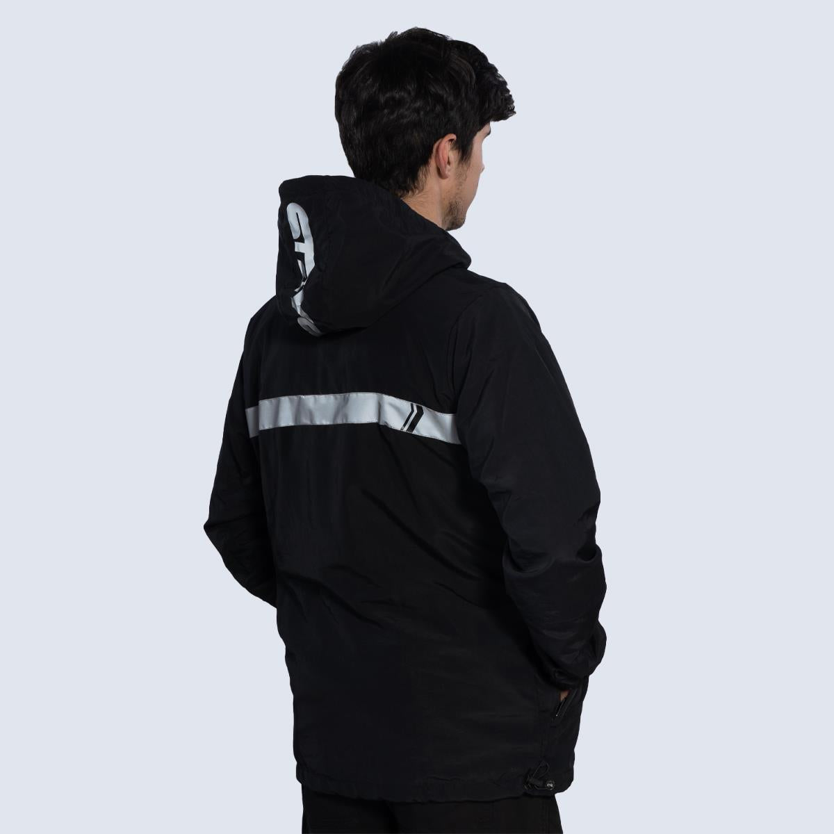  Stay Strong Reflective Stripe Quarter Zip Jacket - Black、mySite、merchandisen