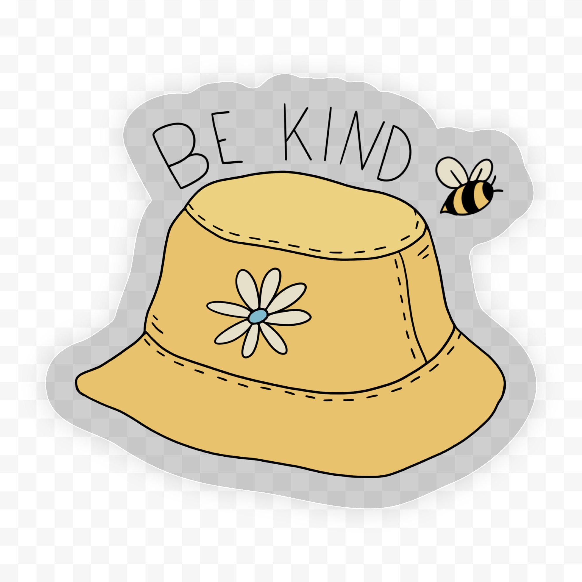  Be Kind Bucket Hat - Clear Sticker、mySite、elrpsem3k