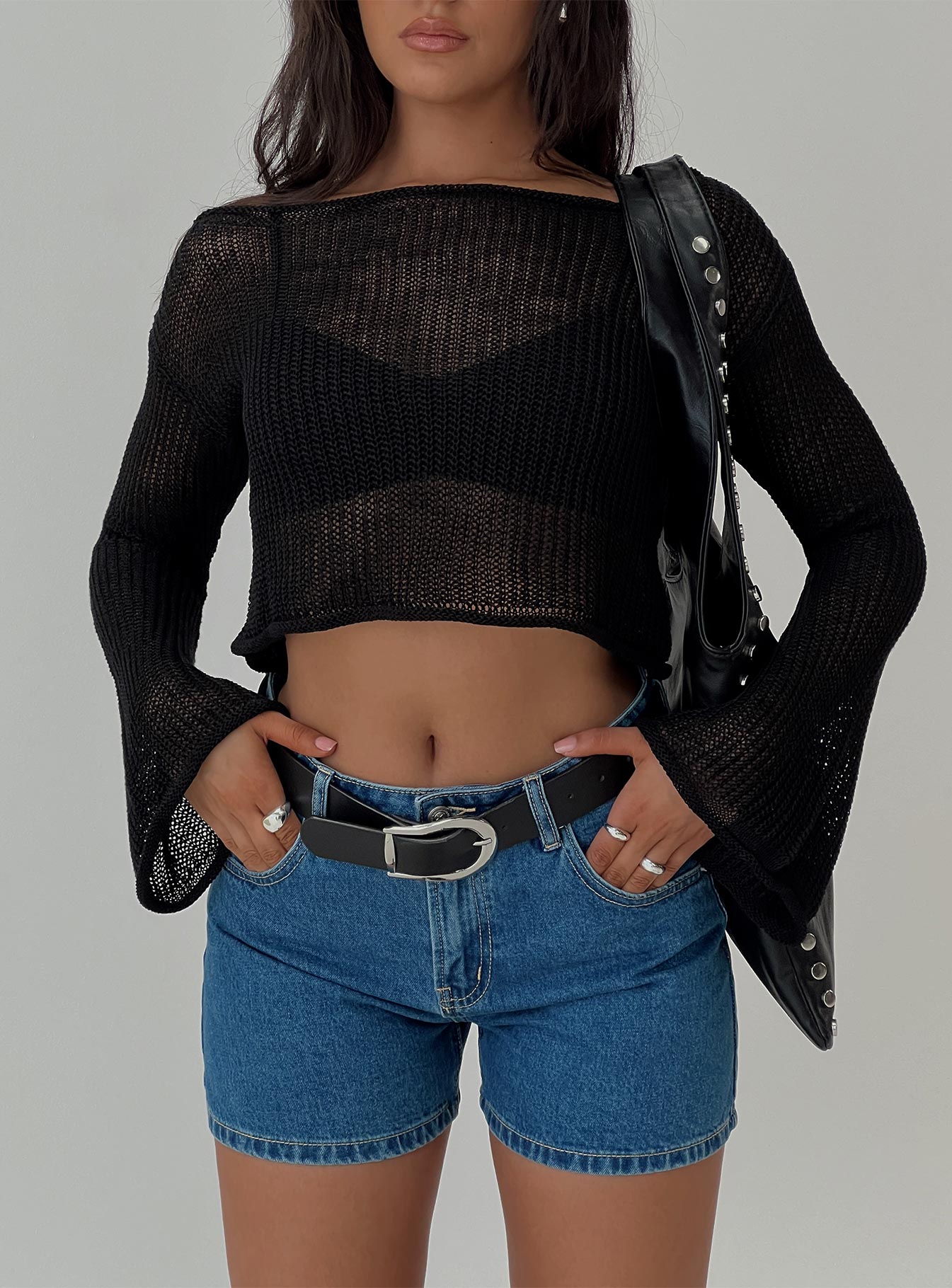 Saldana Shorts Mid Blue Denim Petite、mySite、solidvoid