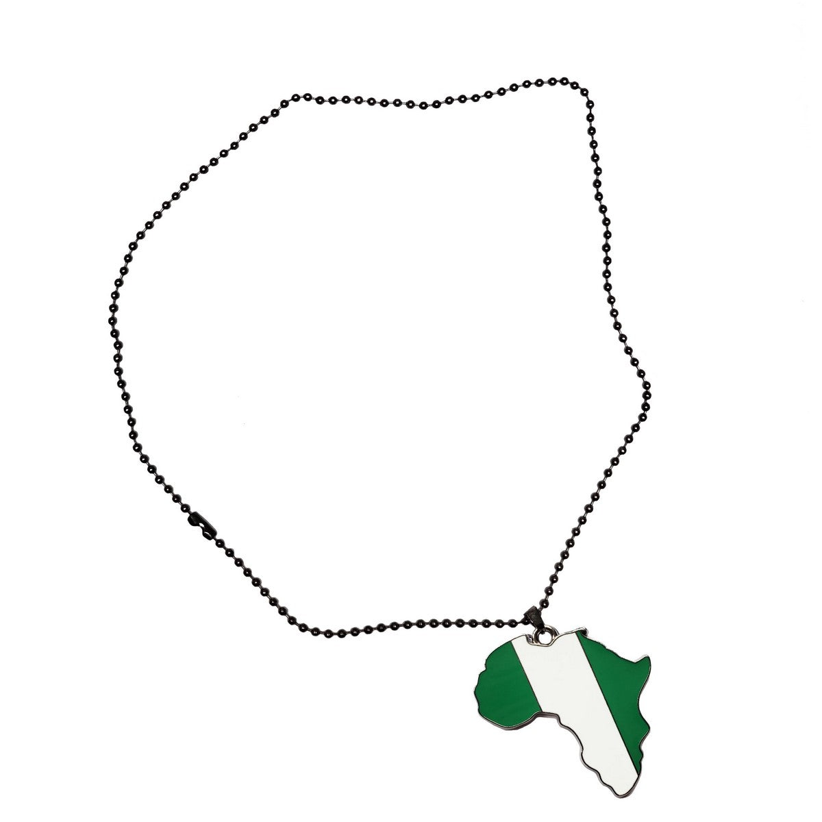 Nigeria Flag Pendant Necklace African Map Chain、mySite、solidvoid