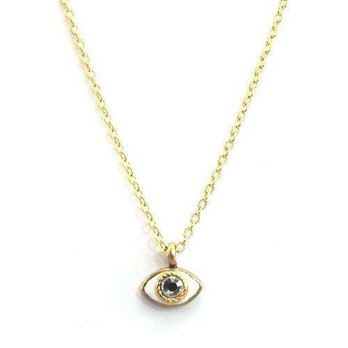 Michal Golan Tiny Gold and Enamel Evil Eye Pendant Necklace、mySite、topwebapps