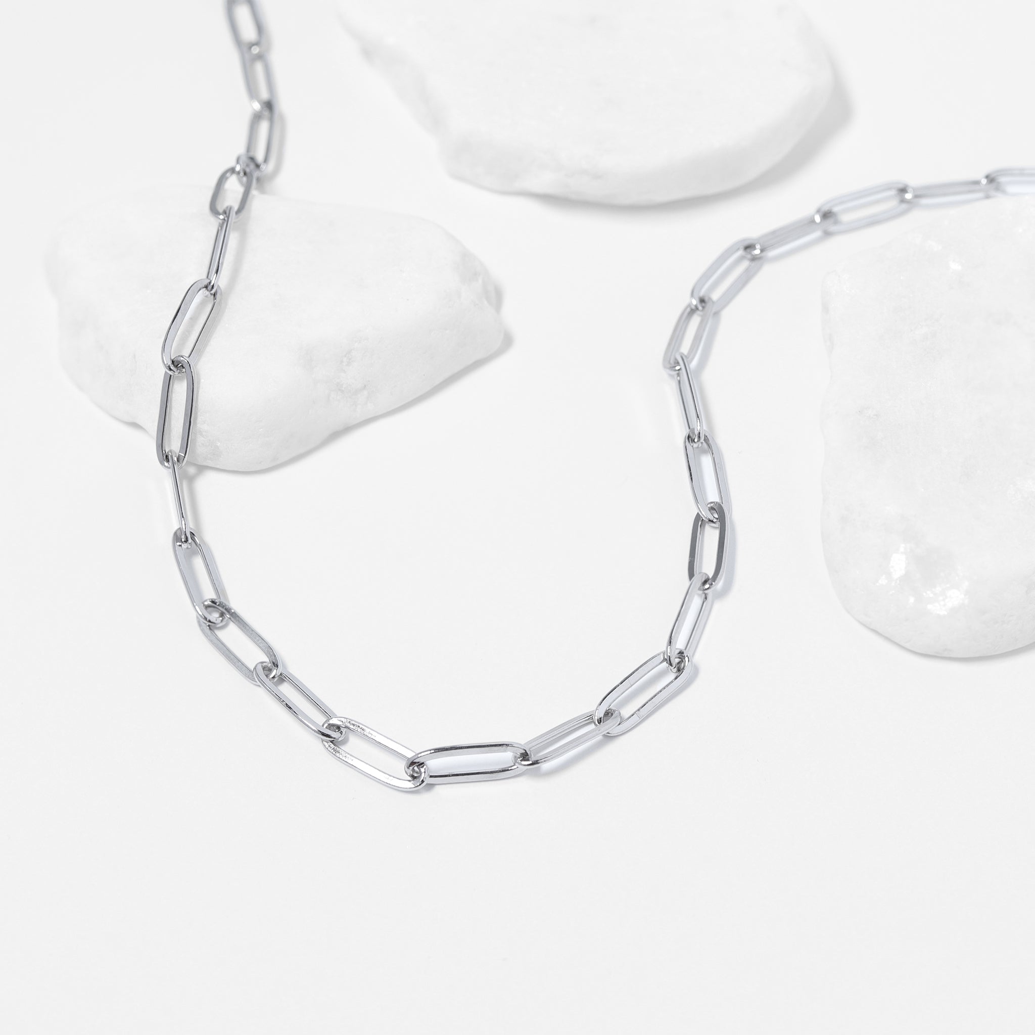 Stainless Steel Paperclip Chain Necklace / CHN9761、mySite、dreamappss