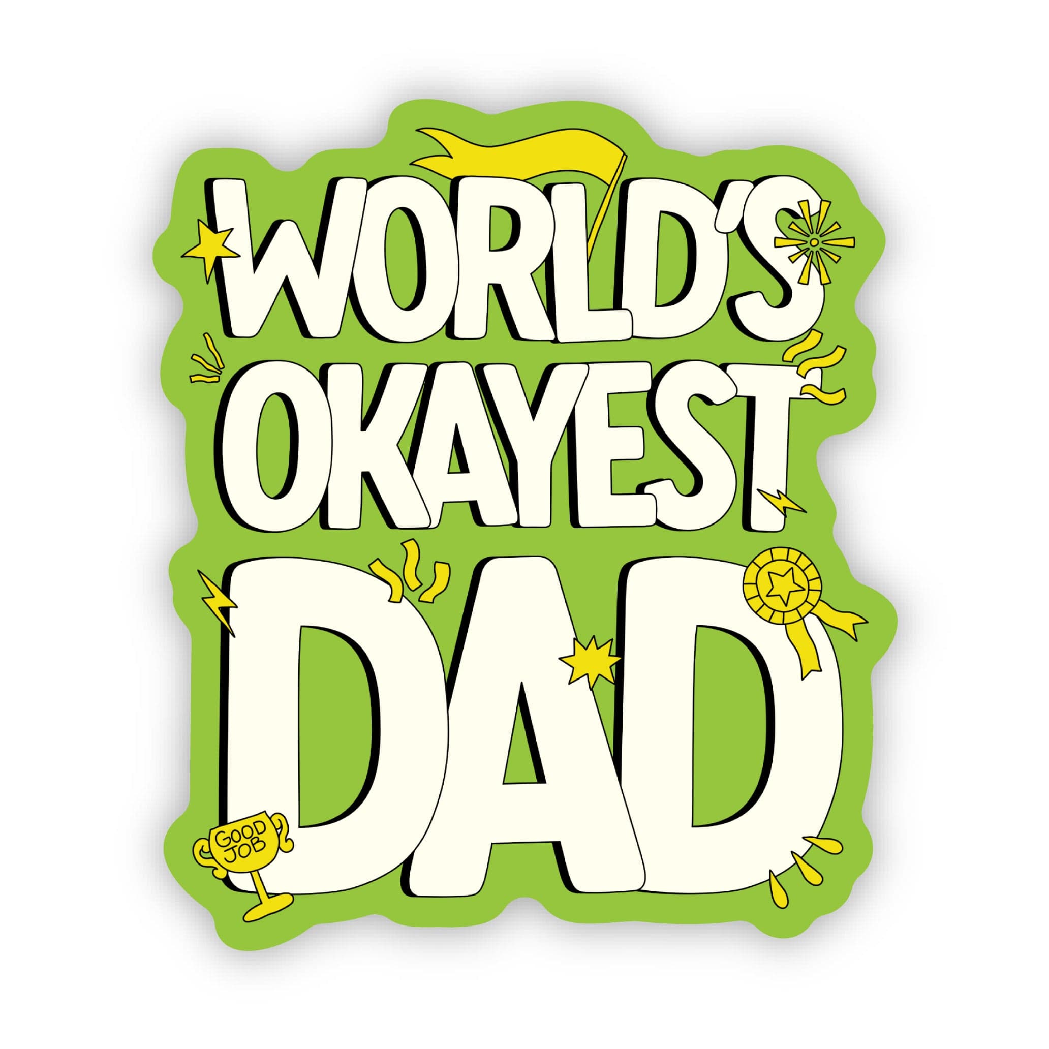  World's Okayest Dad Funny Sticker、mySite、elrpsem3k
