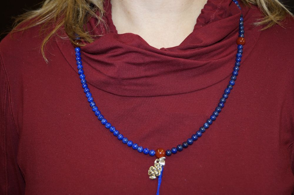 Stretchy Lapis Mala with Carnelian Markers、mySite、topwebapps