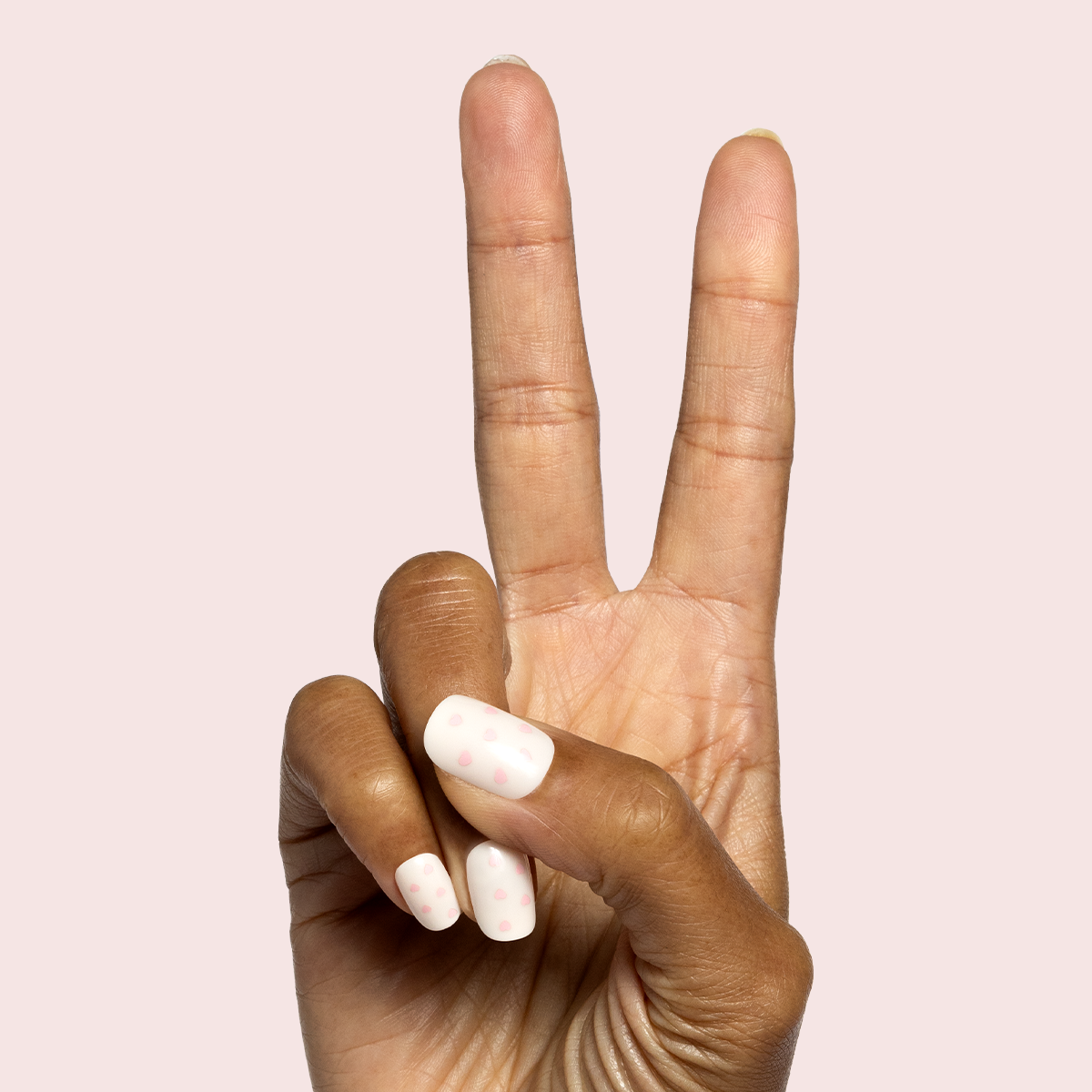 Heart Shower - Tab Press-On | Extra Short | Squoval - Part of Set、mySite、solidvoid