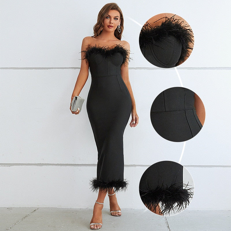  Contessa Midi Feather Dress、mySite、merchandisen