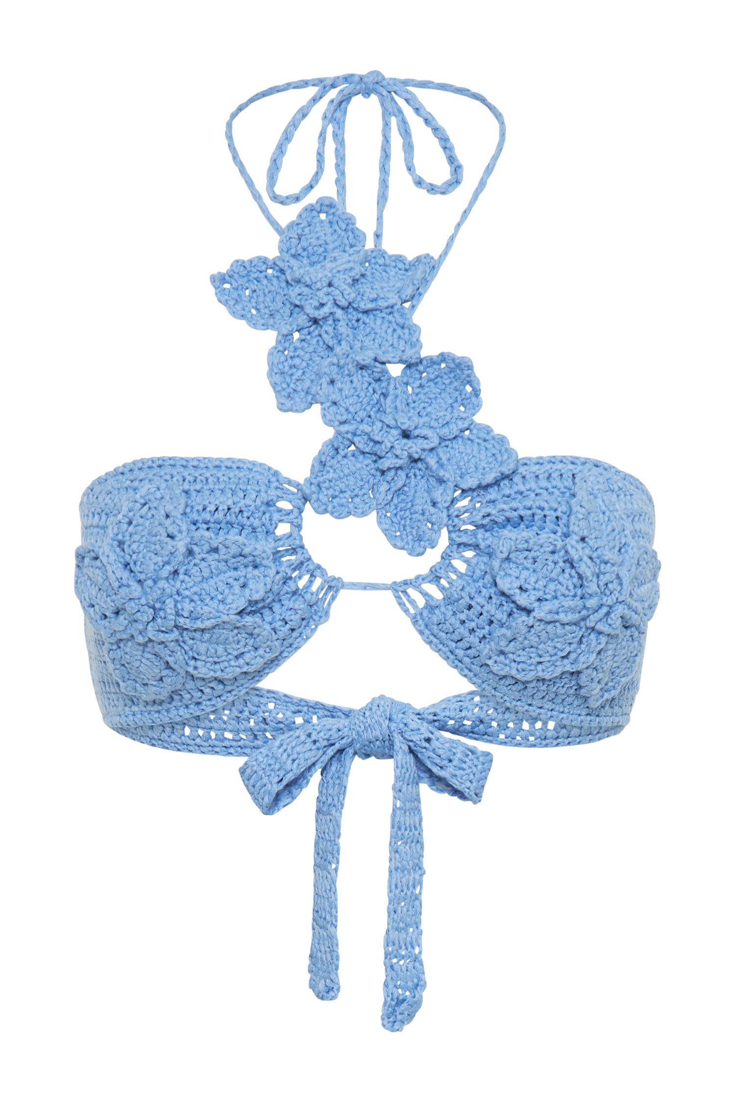 River Floral Crochet Bikini Top - Cornflower Blue、mySite、solidvoid