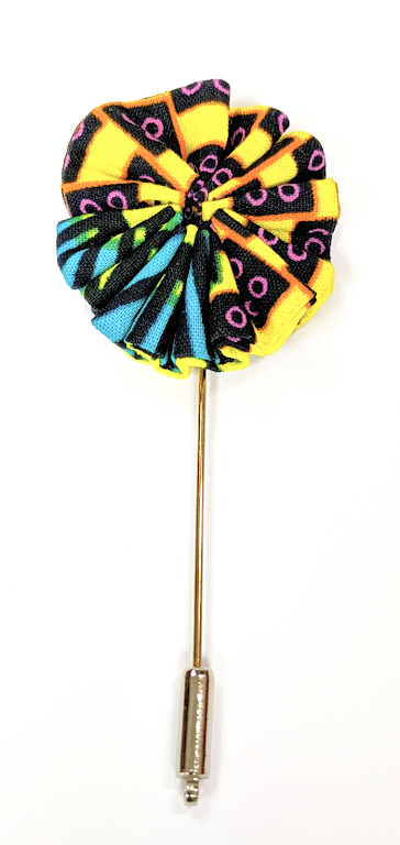 Purple Gold Blue African Print Lapel Pin-DPAM1LP、mySite、solidvoid