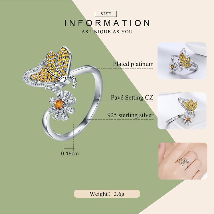 Butterfly Jewelry in Platinum Plated Sterling Silver, Yellow、mySite、g9winljtr