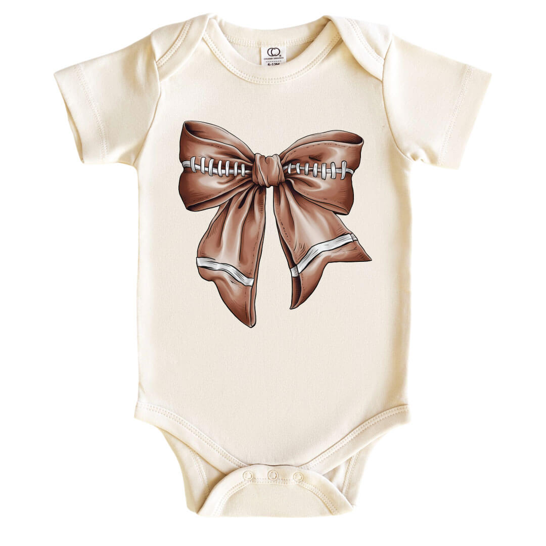  Football Bow Graphic Bodysuit | Natural、mySite、layawaytickets