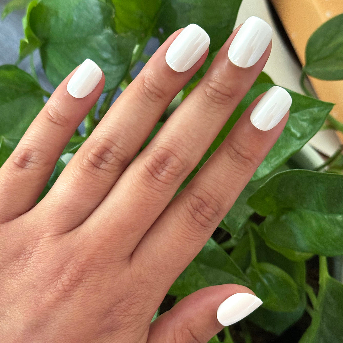 White Chrome - Press-On | Extra Short | Squoval、mySite、solidvoid