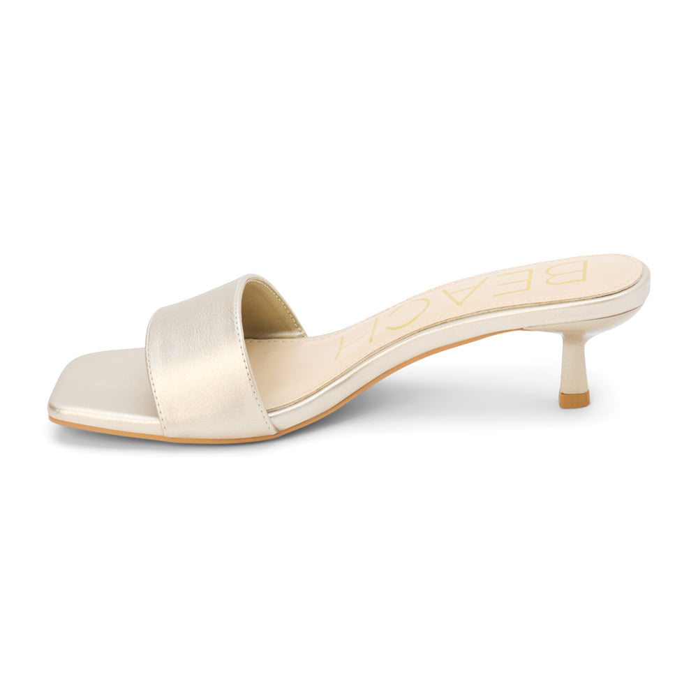 Capricorn Metallic Kitten Heel Slide Sandals、mySite、gtrtttuynbv