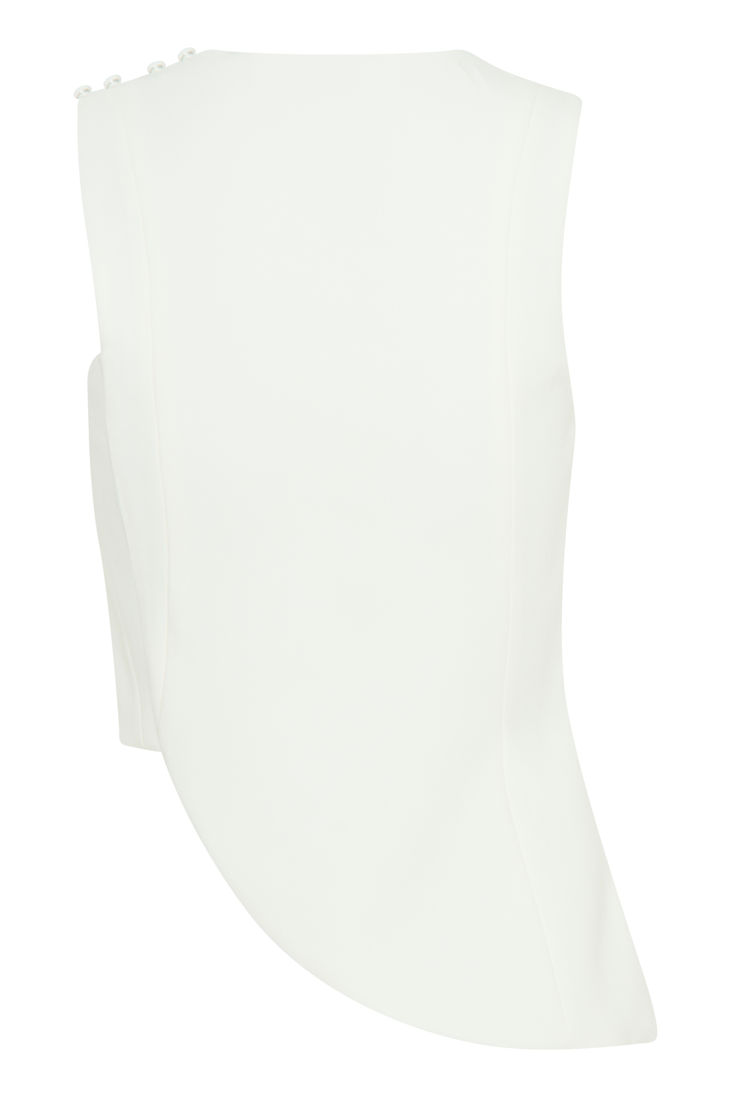 Astrid Asymmetric Sleeveless Suiting Top - White、mySite、solidvoid