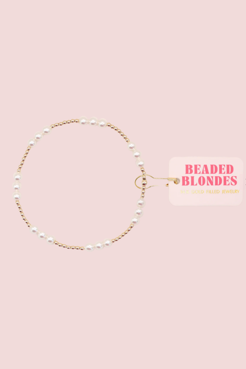 ILY Pearl Gold Beaded Bracelet- S/M、mySite、hinf8tx79