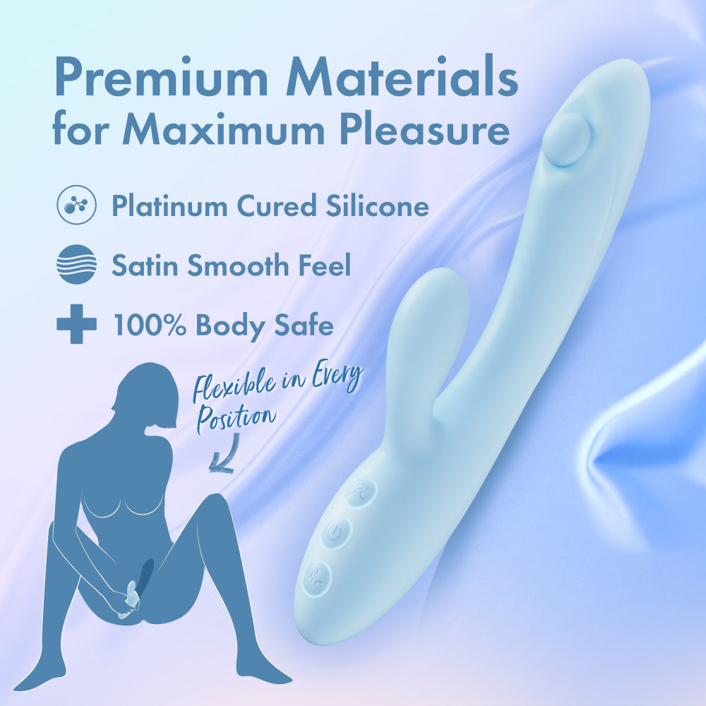 Play With Me By Blush® | Moondust Magic - 8 Inch G Spot Clitoral Rabbit Vibrator - 10 Dual Vibration Modes - Soft Silicone - Blue、mySite、bottomscart