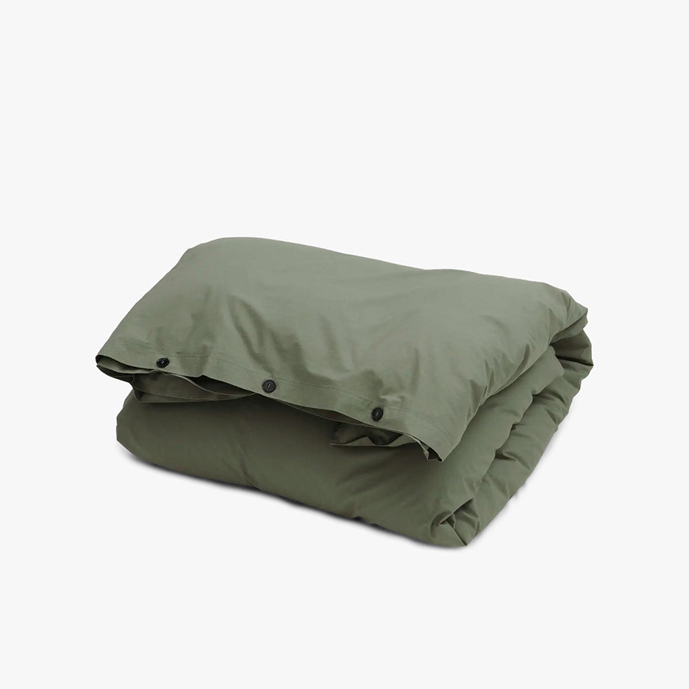  Tekla Cotton Percale Duvet Cover Queen / Olive Green、mySite、merchandisen