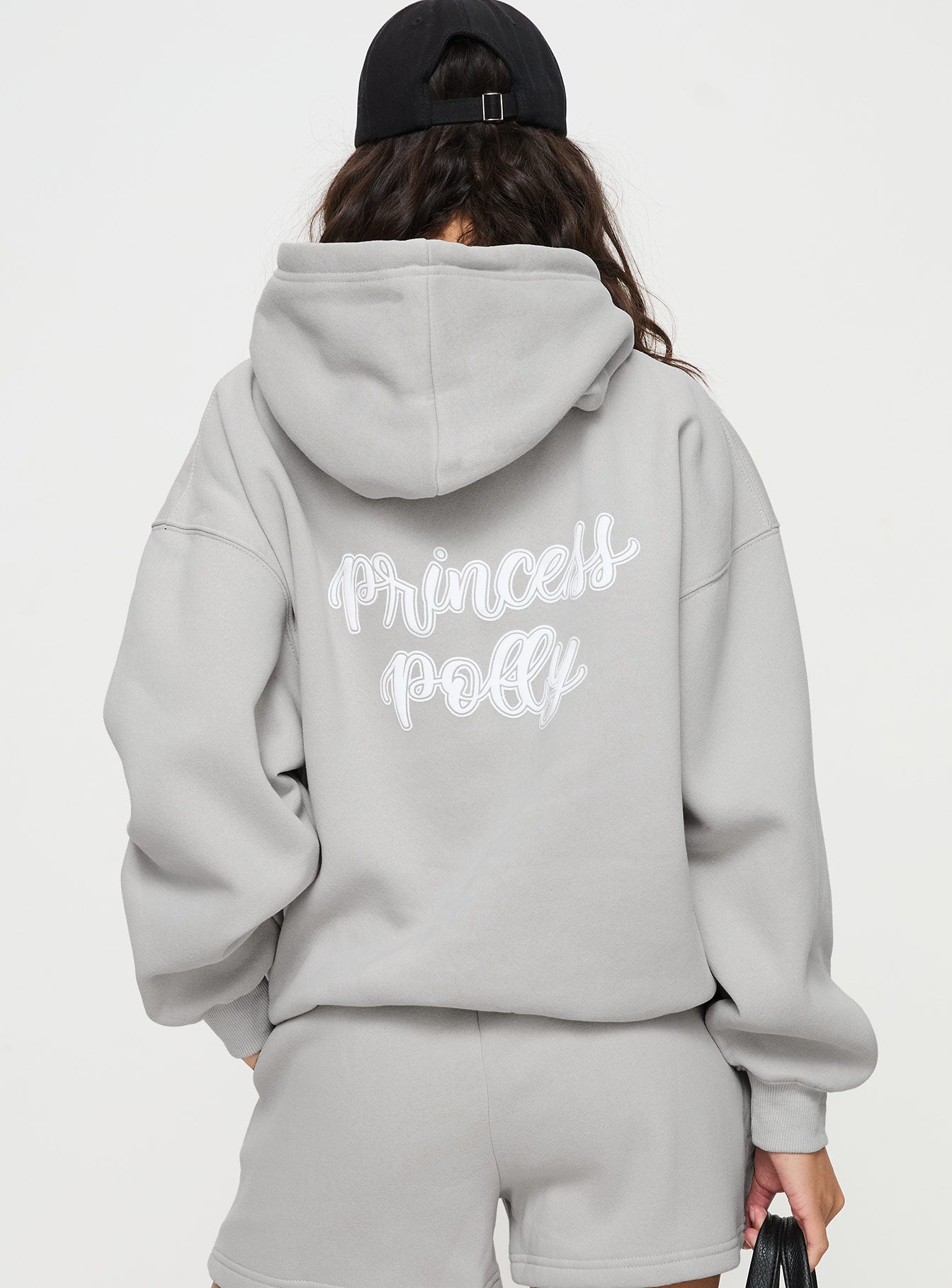 Princess Polly Hooded Sweatshirt Puff Text Grey、mySite、solidvoid