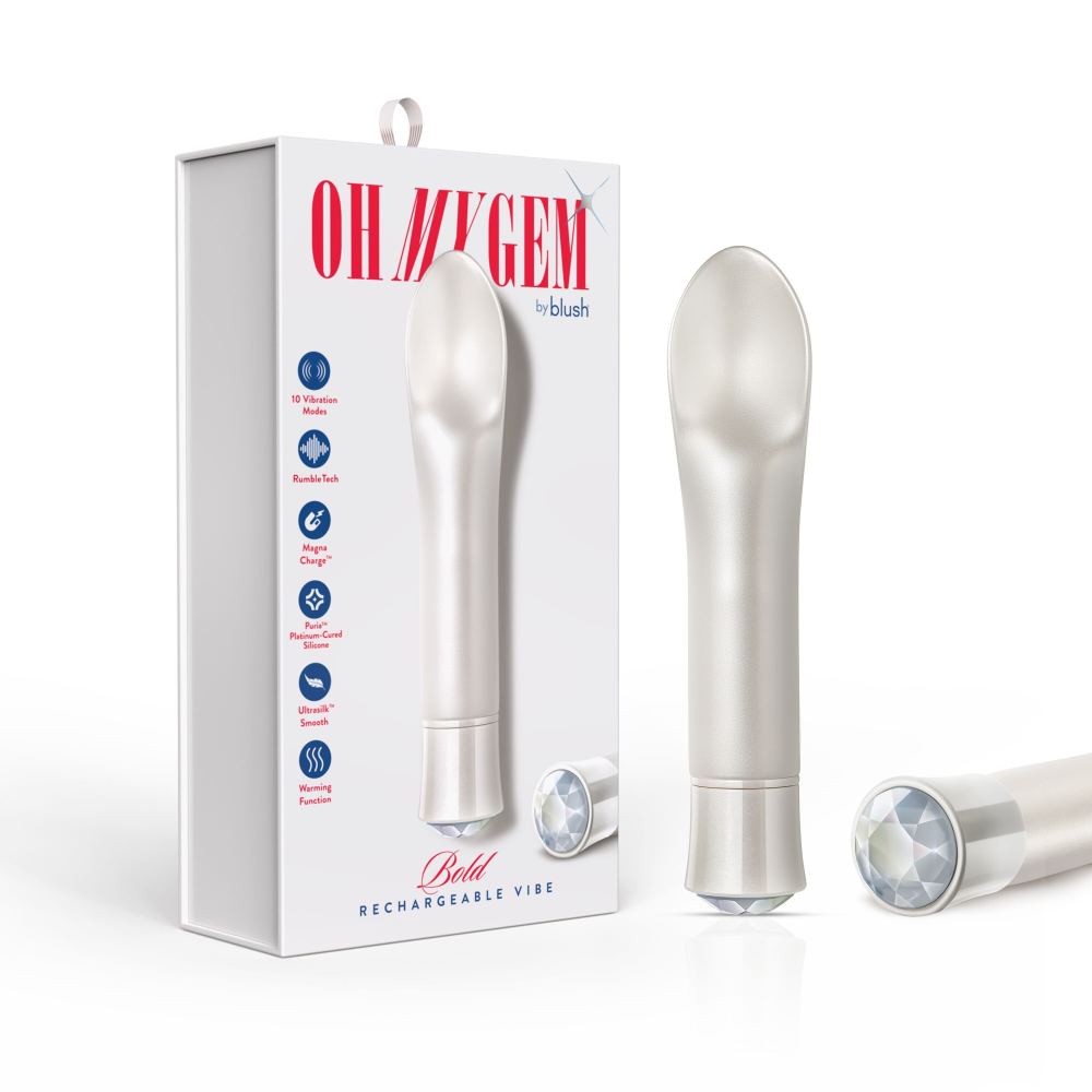 Oh My Gem By Blush® | Bold: 6.5 Inch Warming Clitoral Vibrator in Diamond with Powerful RumboTech™ Technology、mySite、bottomscart