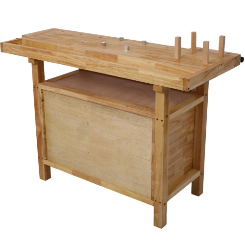 55-Inch Wood Workbench - Wooden Workbench for Garage Workshop and Home、、eastwooduniform