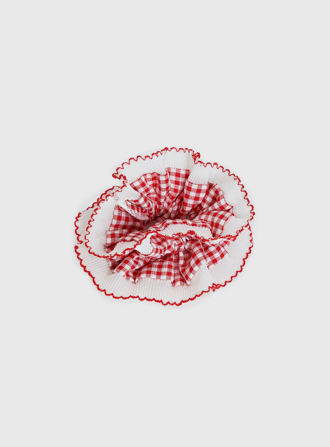 Downtown Scene Scrunchie Red Gingham、mySite、solidvoid