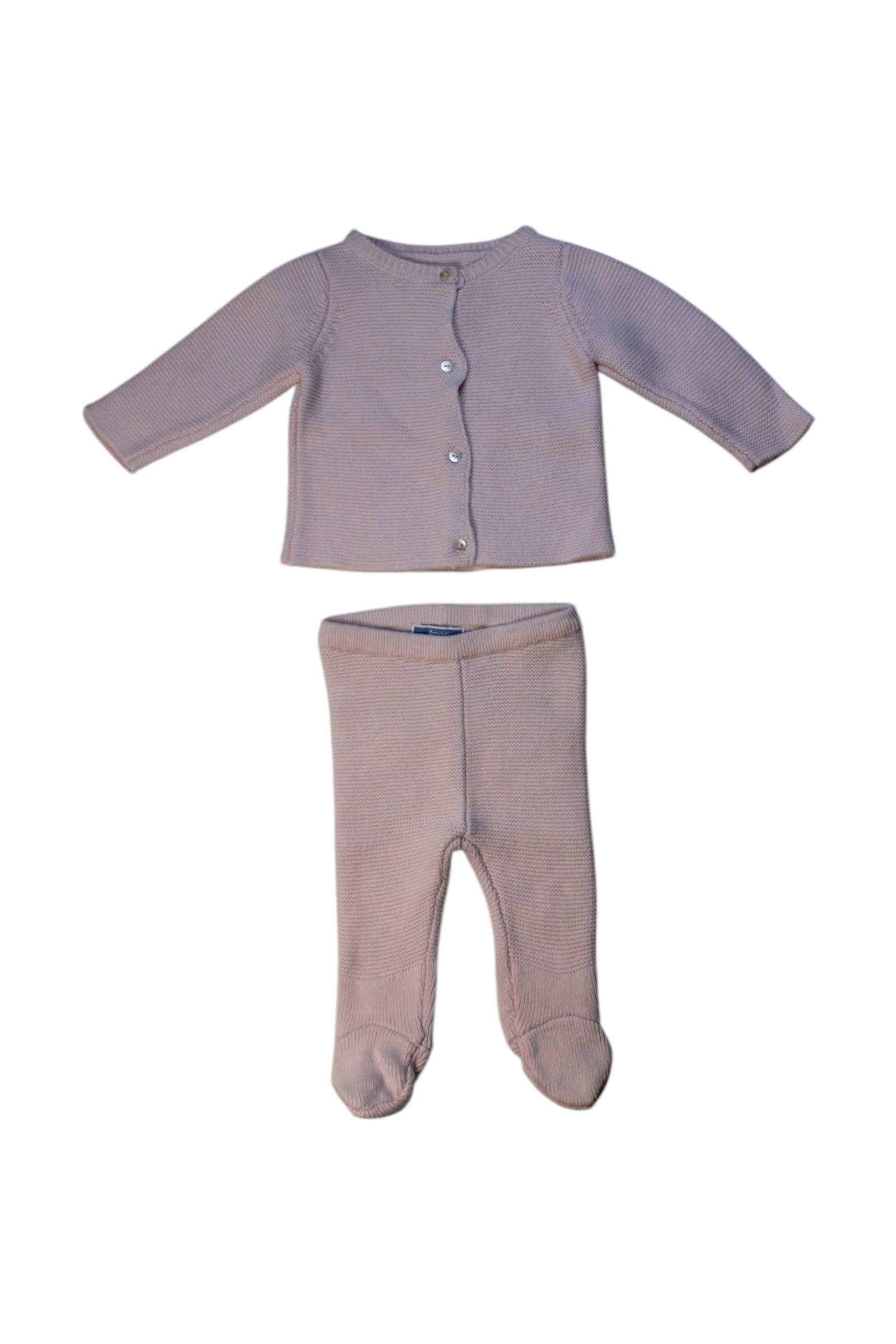 Jacadi Buttoned Cardigan And Footed Pants Set 0-3M、mySite、g9winljtr