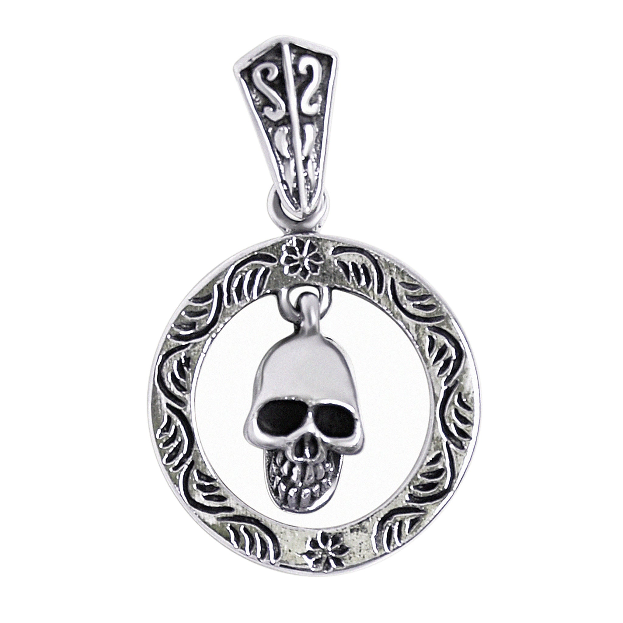 Sterling Silver Circle Skull Pendant / SSP0011、mySite、dreamappss