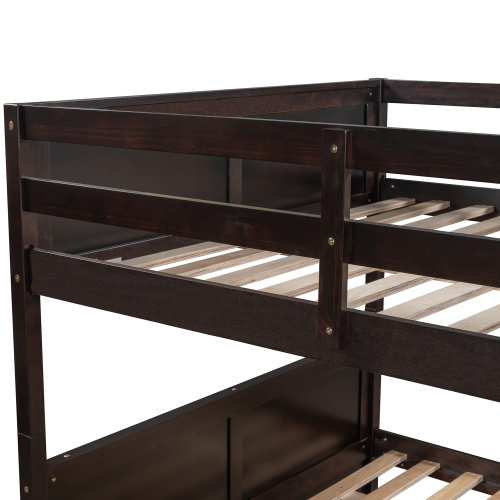 Full Over Full Bunk Bed with Twin Size Trundle, White ( old sku: LP000250AAK )、、casual